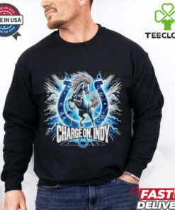 Indianapolis Colts Charge on Indy Shirt featuring a bold design with the Colts' logo and a rallying message, perfect for fans showing their support and excitement for the team’s performance in Indianapolis.