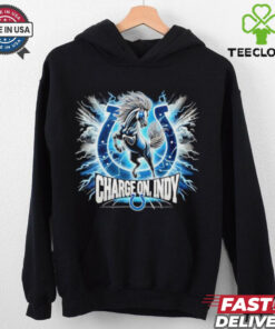 Indianapolis Colts Charge on Indy Shirt featuring a bold design with the Colts' logo and a rallying message, perfect for fans showing their support and excitement for the team’s performance in Indianapolis.