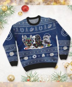 Indianapolis ColtsI Star Wars Ugly Christmas Sweater Sweatshirt Holiday Party 2021 Plus Size Darth Vader Boba Fett Stormtrooper