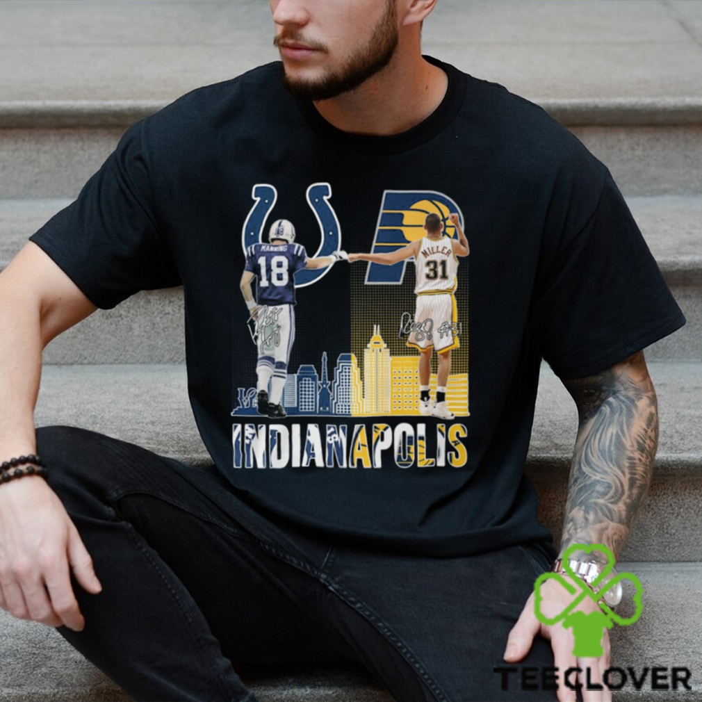 Indianapolis Players 18 Manning and 31 Millers Signatures Shirt Indianapolis Players 18 Manning and 31 Millers Signatures Shirt