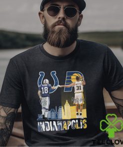 Indianapolis Players 18 Manning and 31 Millers Signatures Shirt