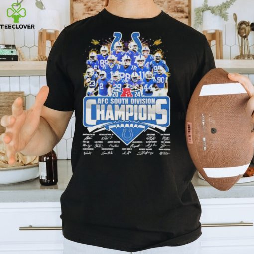 Indianapolis colts afc south division champions 2024 signatures hoodie, sweater, longsleeve, shirt v-neck, t-shirt