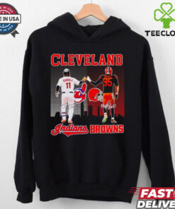 Indians Ramirez and Browns Garrett city skyline Cleveland signatures hoodie, sweater, longsleeve, shirt v-neck, t-shirt