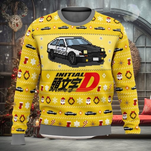 Initial D Classic Toyota Car 3D Ugly Christmas Sweater Unisex Christmas Sweater For Men And Women