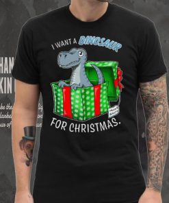 Inktastic I Want a Dinosaur for Christmas in Green and Red Gift Box Gift Toddler Boy or Toddler Girl T Shirt