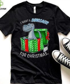 Inktastic I Want a Dinosaur for Christmas in Green and Red Gift Box Gift Toddler Boy or Toddler Girl T Shirt