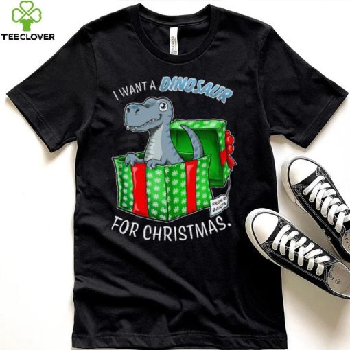 Inktastic I Want a Dinosaur for Christmas in Green and Red Gift Box Gift Toddler Boy or Toddler Girl T Shirt