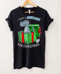 Inktastic I Want a Dinosaur for Christmas in Green and Red Gift Box Gift Toddler Boy or Toddler Girl T Shirt