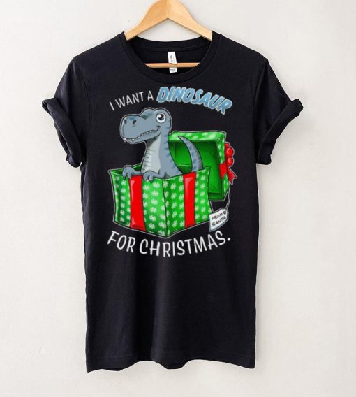 Inktastic I Want a Dinosaur for Christmas in Green and Red Gift Box Gift Toddler Boy or Toddler Girl T Shirt