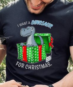 Inktastic I Want a Dinosaur for Christmas in Green and Red Gift Box Gift Toddler Boy or Toddler Girl T Shirt