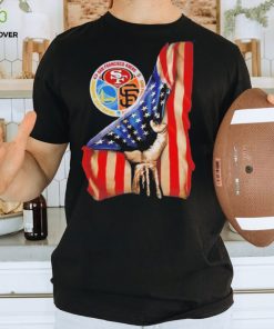 Inside me flag American San Francisco 49ERS and San Francisco Giants and Golden State Warriors shirt