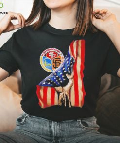 Inside me flag American San Francisco 49ERS and San Francisco Giants and Golden State Warriors shirt