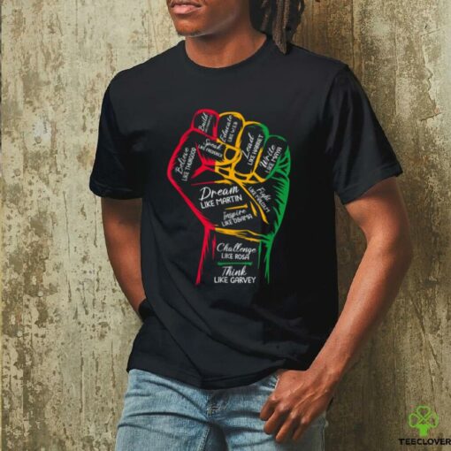 Inspiring Black Leaders Power Fist Hand Black History Month T Shirt