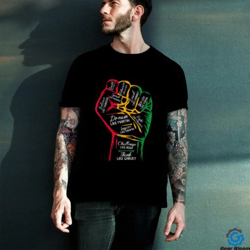 Inspiring Black Leaders Power Fist Hand Black History Month T Shirt