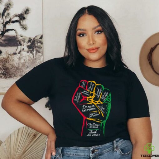 Inspiring Black Leaders Power Fist Hand Black History Month T Shirt