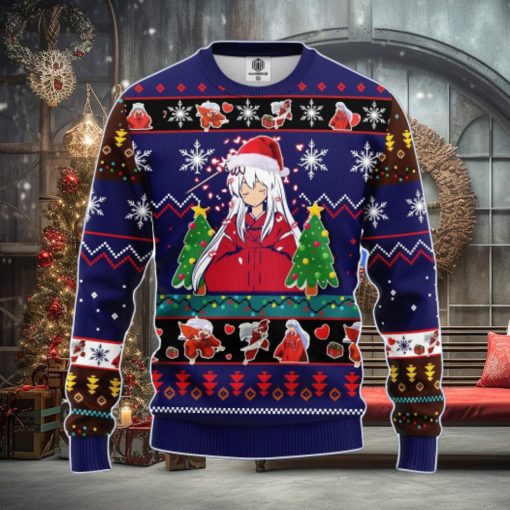 Inuyasha Anime Ugly Christmas Sweater Blue Amazing Gift Men And Women Christmas Gift