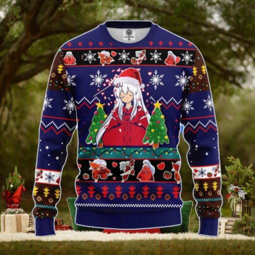 Inuyasha Anime Ugly Christmas Sweater Blue Amazing Gift Men And Women Christmas Gift