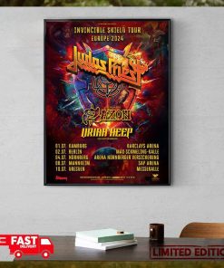 Invincible Shield Tour Europe 2024 Judas Priest With Saxon And Uriah Heep Schedule List Poster Canvas