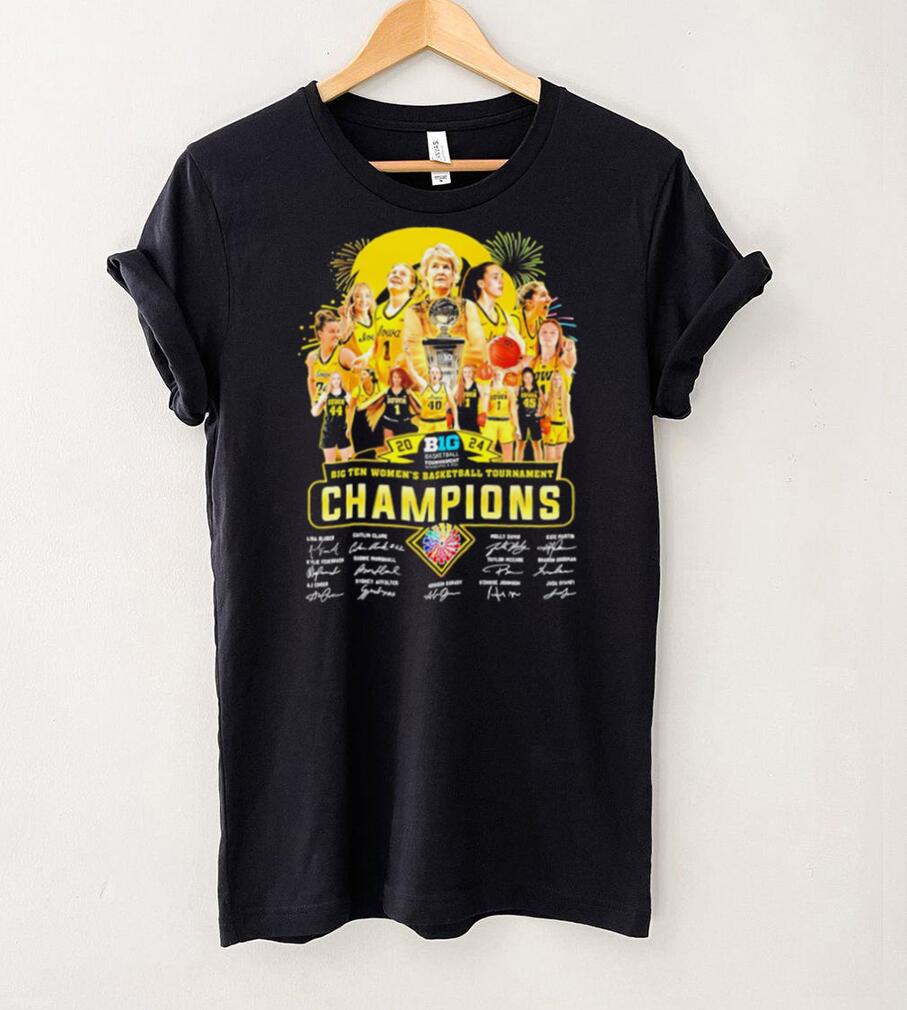 Iowa Hawkeyes 2024 Big Ten women’s basketball Tournament Champions player signatures firework logo shirt Iowa Hawkeyes 2024 Big Ten women’s basketball Tournament Champions player signatures firework logo shirt