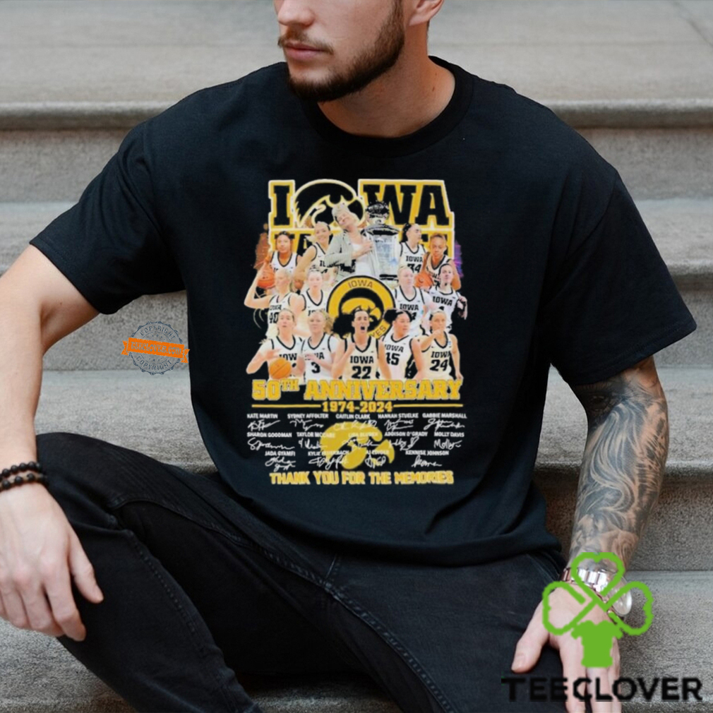 Iowa Hawkeyes 50th Anniversary 1974 2024 Thank You For The Memories Signatures Shirt Iowa Hawkeyes 50th Anniversary 1974 2024 Thank You For The Memories Signatures Shirt