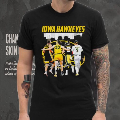 Iowa Hawkeyes Ben Krikke Caitlin Clark Cade McNamara Gable Mitchell signatures shirt
