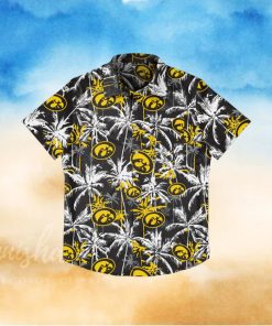 Iowa Hawkeyes Black Floral Hawaiian Shirt