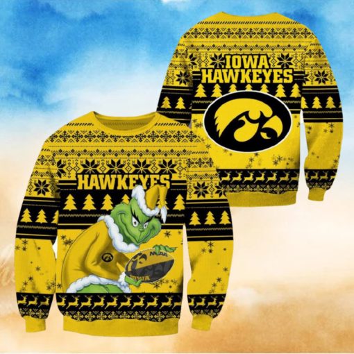 Iowa Hawkeyes Grinch Christmas Ugly Sweater NCAA Funny Gift For Men And Women