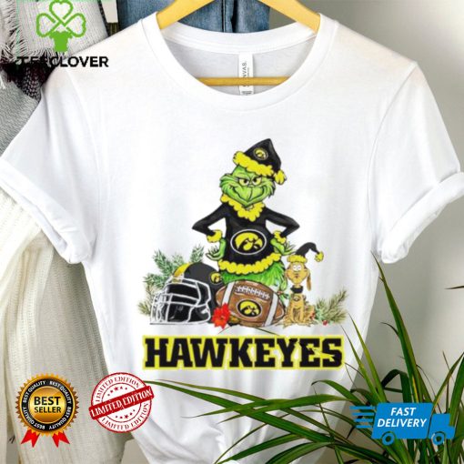 Iowa Hawkeyes Grinch and Max dog funny Christmas hoodie, sweater, longsleeve, shirt v-neck, t-shirt