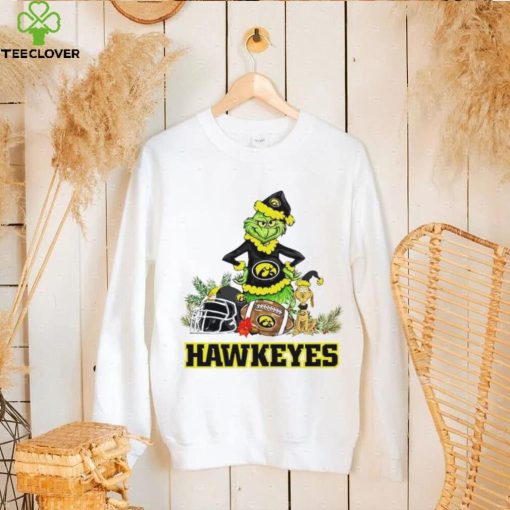 Iowa Hawkeyes Grinch and Max dog funny Christmas hoodie, sweater, longsleeve, shirt v-neck, t-shirt