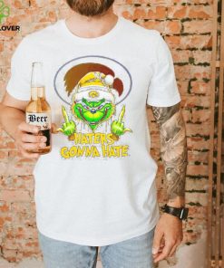 Iowa Hawkeyes Grinch middle finger haters gonna hate shirt 2 Iowa Hawkeyes Grinch middle finger haters gonna hate shirt