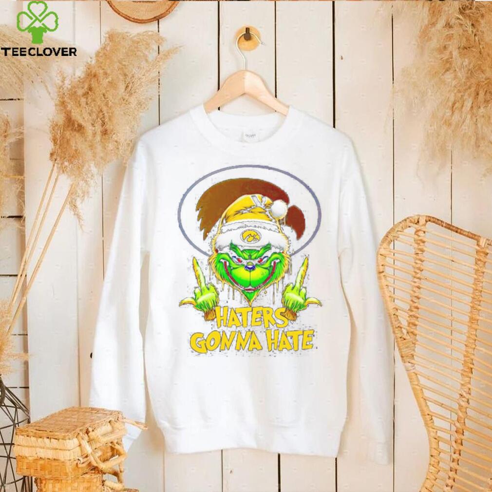Iowa Hawkeyes Grinch middle finger haters gonna hate shirt Iowa Hawkeyes Grinch middle finger haters gonna hate shirt