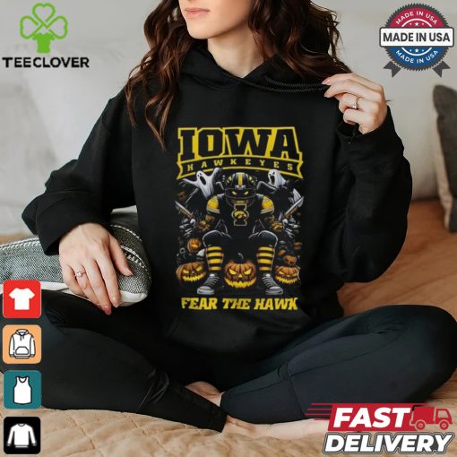 Iowa Hawkeyes Halloween Time 2024 Fear The Hawk Go Hawks Mascot T shirt