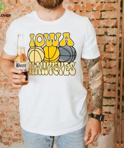 Iowa Hawkeyes Ivory Retro Basketball T Shirt