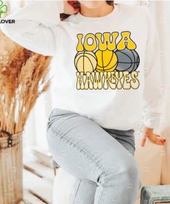 Iowa Hawkeyes Ivory Retro Basketball T Shirt 2 Iowa Hawkeyes Ivory Retro Basketball T Shirt