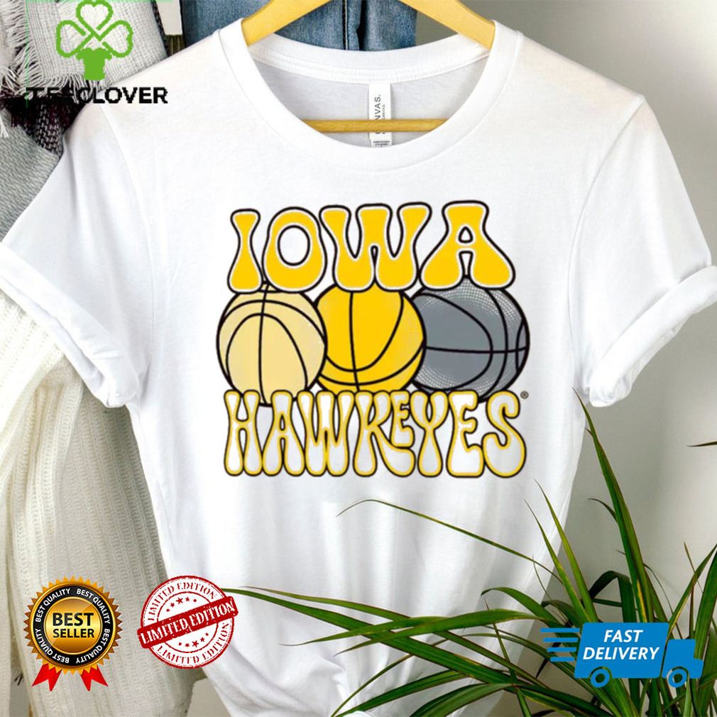 Iowa Hawkeyes Ivory Retro Basketball T Shirt Iowa Hawkeyes Ivory Retro Basketball T Shirt