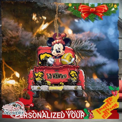Iowa Hawkeyes Mickey Mouse Ornament Personalized Your Name Sport Home Decor