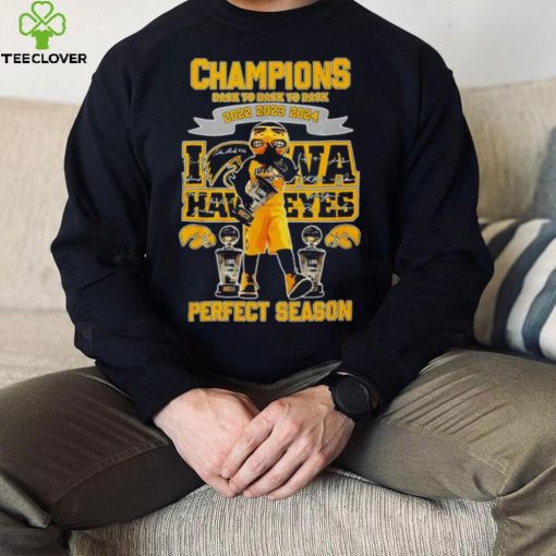 Iowa Hawkeyes Perfect Season mascot Champions Back to back to back 2022 2023 2024 signature hoodie, sweater, longsleeve, shirt v-neck, t-shirt