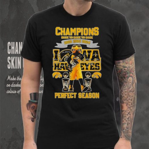 Iowa Hawkeyes Perfect Season mascot Champions Back to back to back 2022 2023 2024 signature hoodie, sweater, longsleeve, shirt v-neck, t-shirt