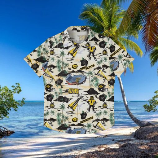 Iowa Hawkeyes Thematic Stadium Print Hawaiian Shirt