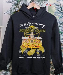 Iowa Hawkeyes University of Iowa 177th anniversary thank you for the memories signatures hoodie, sweater, longsleeve, shirt v-neck, t-shirt