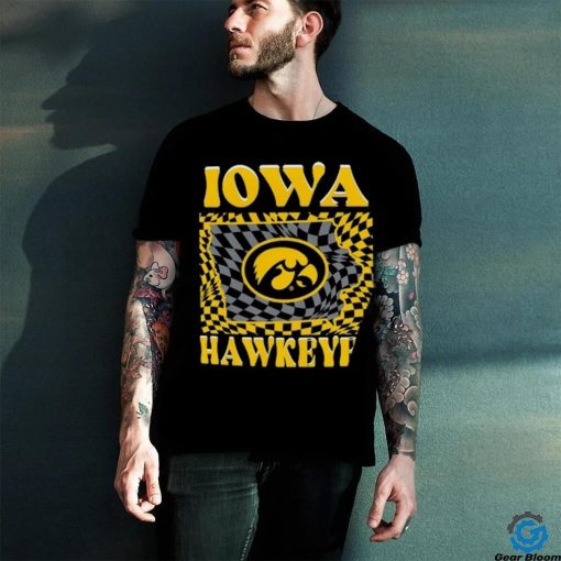 Iowa Hawkeyes Women's Comfort Colors Checkered Mascot T Shirt