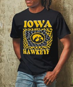 Iowa Hawkeyes Women's Comfort Colors Checkered Mascot T Shirt