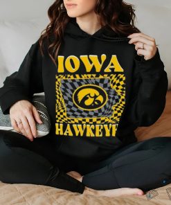 Iowa Hawkeyes Women's Comfort Colors Checkered Mascot T Shirt