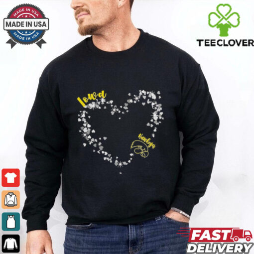 Iowa Hawkeyes pride hearts in team shirt