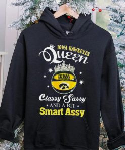 Iowa Hawkeyes queen classy sassy and a bit smart assy ball crown logo hoodie, sweater, longsleeve, shirt v-neck, t-shirt