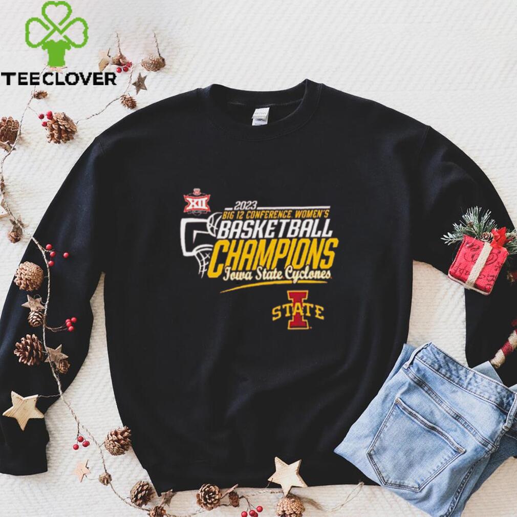 Iowa State Cyclones 2023 Big 12 Women’s Basketball Conference Tournament Champions Locker Room Shirt Iowa State Cyclones 2023 Big 12 Women’s Basketball Conference Tournament Champions Locker Room Shirt