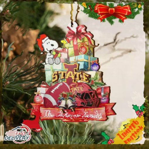Iowa State Cyclones And Snoopy Christmas NCAA Ornament