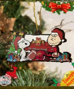 Iowa State Cyclones Snoopy Christmas NCAA Ornament Custom Your Family Name