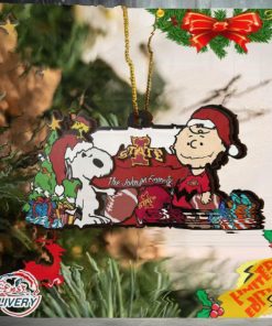 Iowa State Cyclones Snoopy Christmas NCAA Ornament Custom Your Family Name