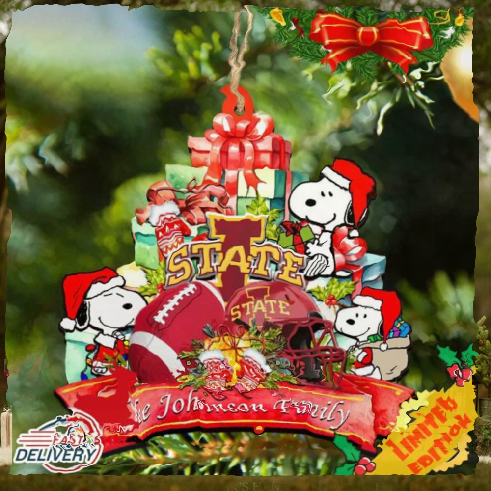 Iowa State Cyclones Snoopy Christmas NCAA Ornament